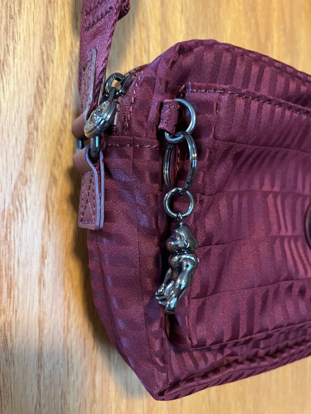 Kipling Deep Wine Quilted Crossbody Bag - Picture 3 of 10